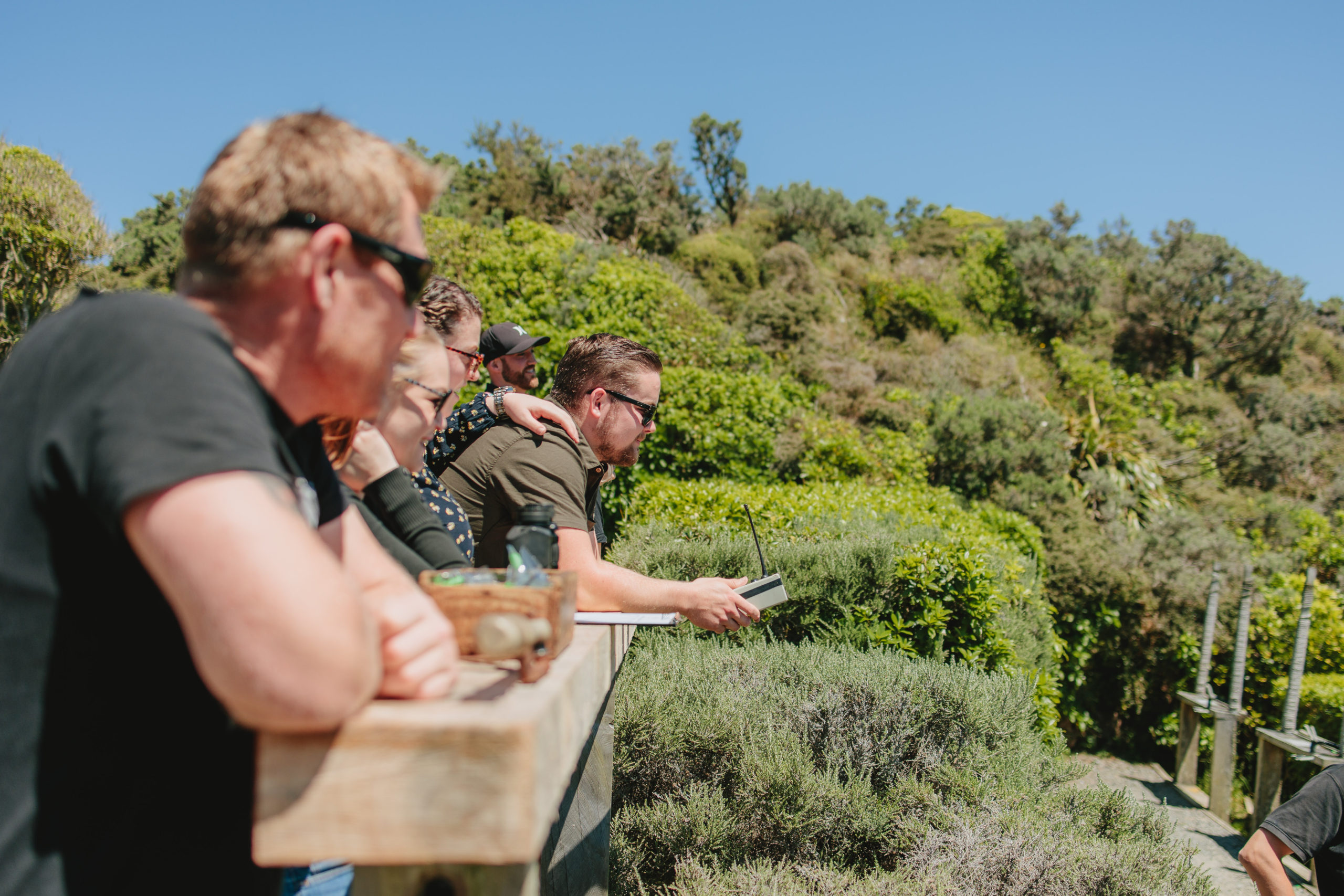 Guests score clay bird shooting from the perfect spectators position